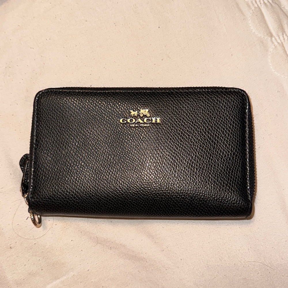Coach double zip wallet